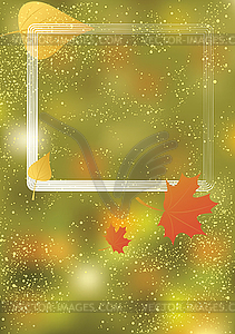 Autumn background with frame - vector image