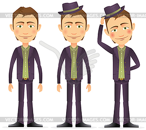 Young man in hat - vector clipart