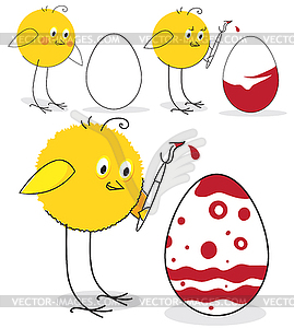 Chicken and Easter egg - vector clipart