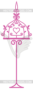 Cage tracery with heart - vector image
