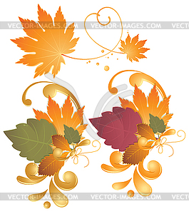 Autumn leaves - design elements - vector clipart