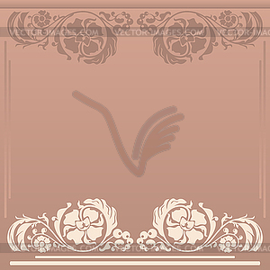 Square floral frame in neutral and beige colors - vector image