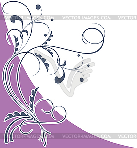 Corner floral pattern violet - vector EPS clipart