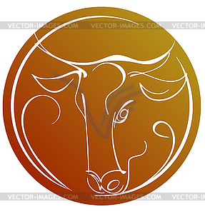 Taurus in circle - vector image