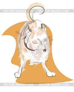 Ginger dog - vector image