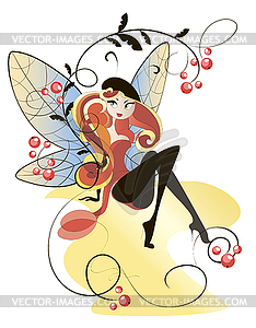 Sexy girl - dragonfly - vector EPS clipart