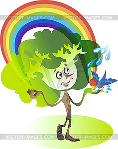 Tree and Rainbow - vector image