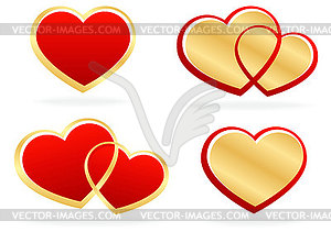 Set of stylized hearts - vector clipart