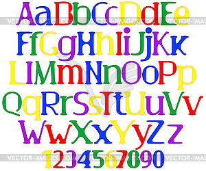 Merry multicolored alphabet - vector clipart