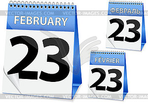 Значок календаря 23 февраля - клипарт в векторном виде