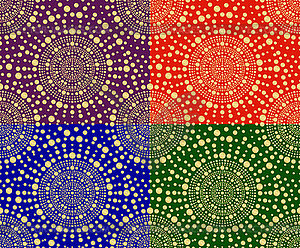 Set of seamless patterns of circles - vector image