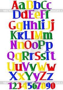 Merry multicolored alphabet - vector image