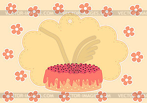 Greeting card with cake - vector EPS clipart