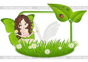 Greeting card with fairy - vector clipart