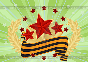 Ribbons and red stars - royalty-free vector image