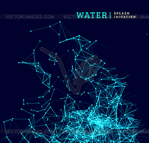 Имитация Всплеск воды от точки и линии связи - графика в векторном формате