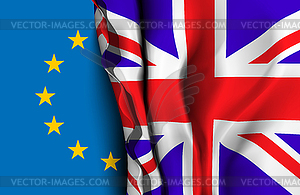 EU and UK flag - vector image