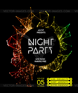 Ночная дискотека плакат партии Фон - клипарт в векторном формате