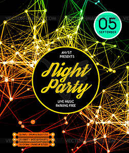 Night Disco Party Poster Background - vector clipart / vector image