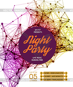 Night Disco Party Poster Background - vector image