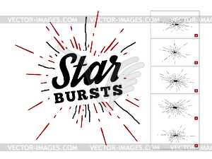 Hipster style vintage star burst with ray - vector clipart