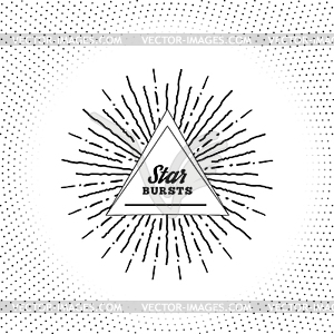 Hipster style vintage star burst with ray - royalty-free vector image