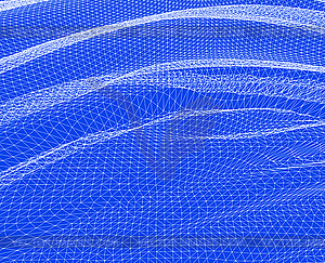 Water Surface. Wavy Grid Background - vector image