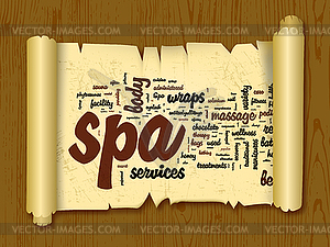 Spa word cloud - stock vector clipart