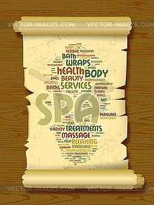 Spa word cloud - vector clipart