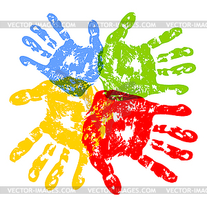 Prints of hands - vector clipart