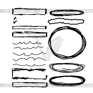 Frames, lines and circle collection - vector clipart