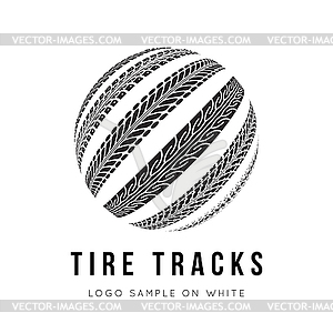 Tire track background - vector image