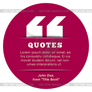 Quote blank template - color vector clipart