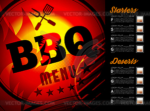 BBQ brochure menu design - vector clipart