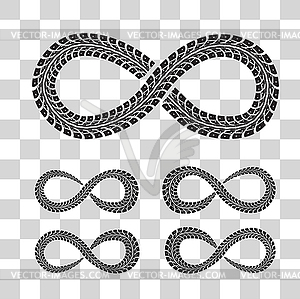 Tire Tracks in Infinity Form - vector clipart