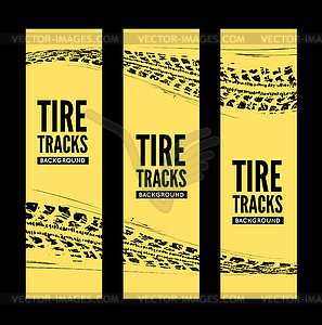 Tire tracks background - vector image