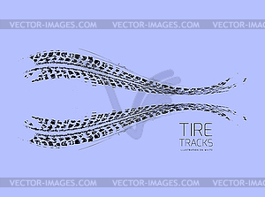 Tire tracks background - vector image