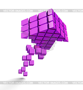Значок стрелки сделаны из кубиков - векторный клипарт / векторное изображение