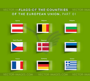 Flags of EU countries - vector clipart