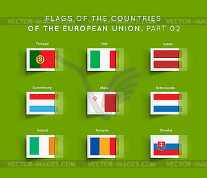 Flags of EU countries - vector EPS clipart