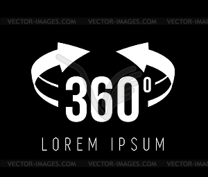 Angle 360 degrees view sign icon - vector clipart / vector image