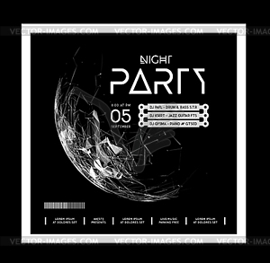 Night Disco Party Poster Background - vector clipart