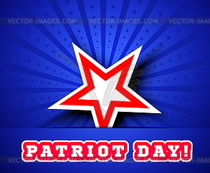 Patriot Day, September 11 waving flag - vector image