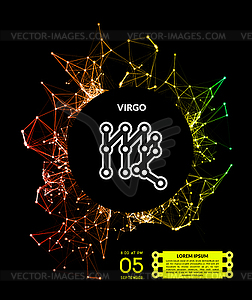 Zodiac Signs in form of lines, dots connected - vector image
