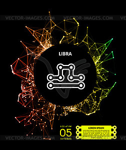 Zodiac Signs in form of lines, dots connected - vector EPS clipart