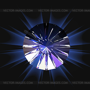 Diamond in top view - vector image