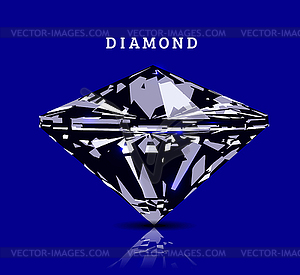 Diamond in front view - vector clipart