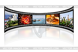 Film strip with reflection - vector clipart / vector image