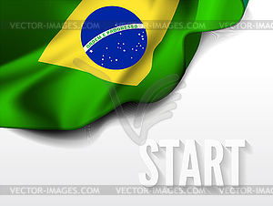 Waving flag of Brazil, South America - vector clipart