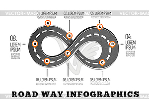 Road way design infographics - royalty-free vector clipart